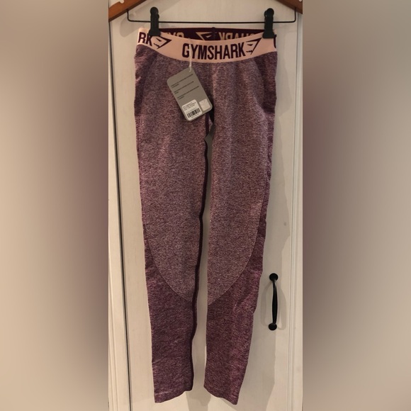 BNWT Gymshark Women’s Flex Leggings - Dark Ruby Marl/Blush Nude - XS - Picture 10 of 10